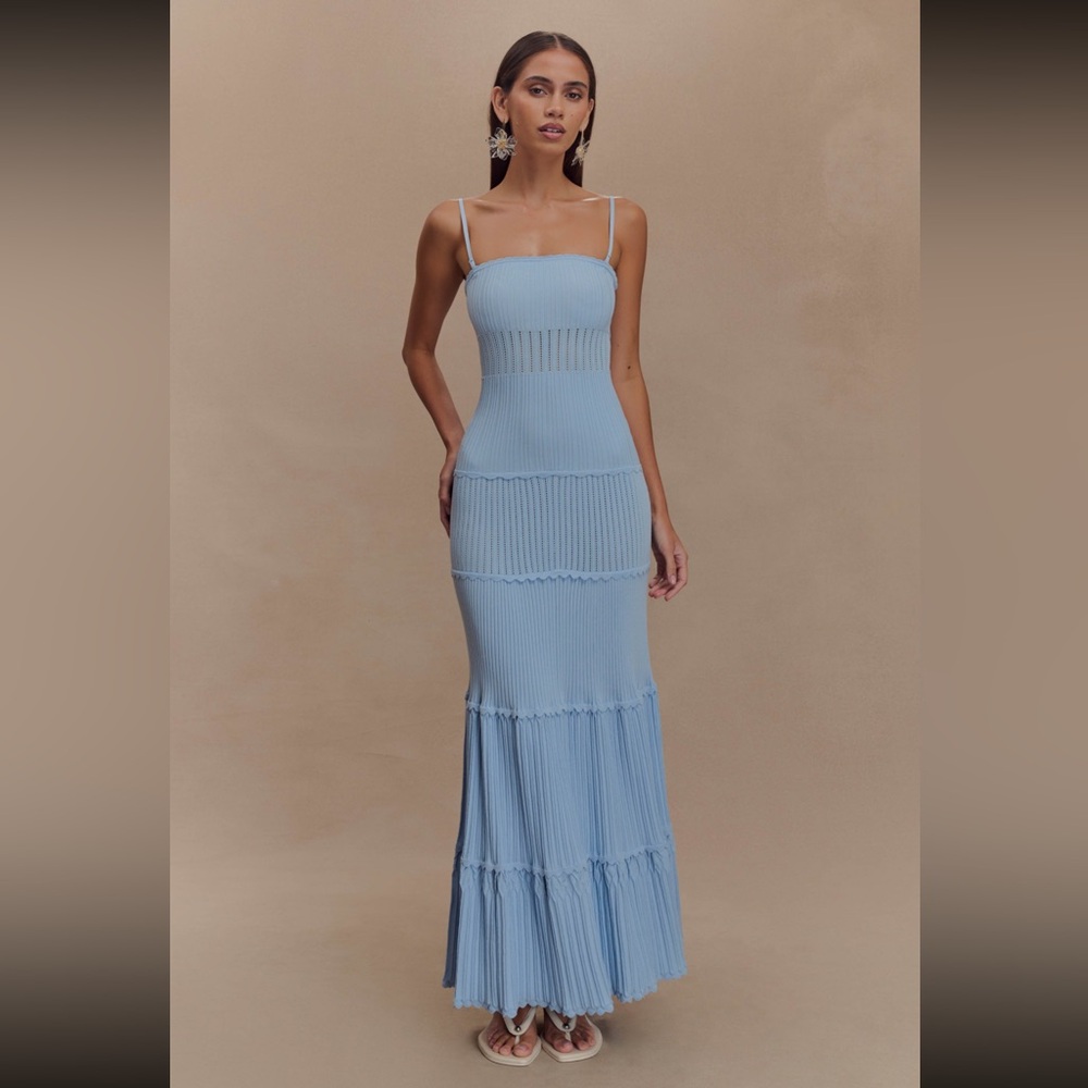 Meshki Strapless Light Blue Maxi Dress - Picture 2 of 7